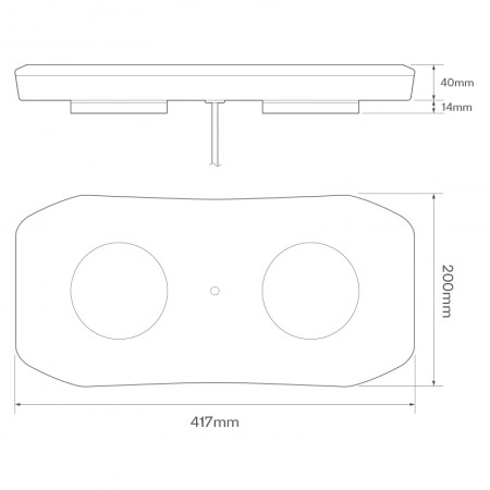 417mm Mini LED Light bar - Magnetic Mount - R65